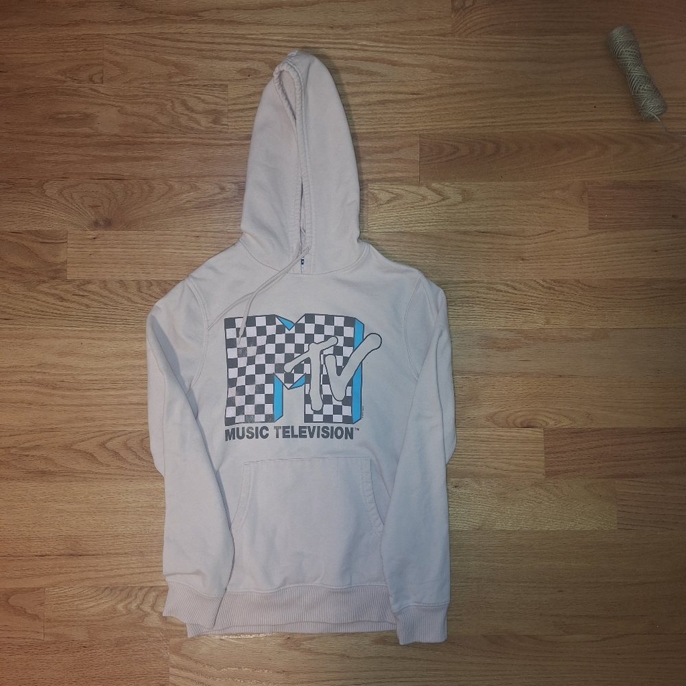 Old Navy Vintage Pink Hoodie w/ "MTV" Logo